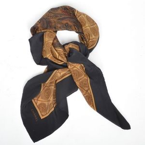 Vintage Chanel Paisley Print Silk Scarf